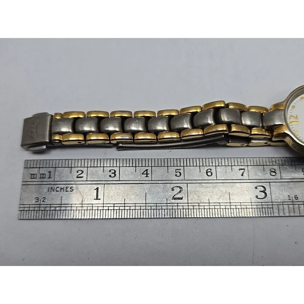 Boccia Titanium Womens Two Tone Watch White Dial Japan Quartz 5 Bar New Battery